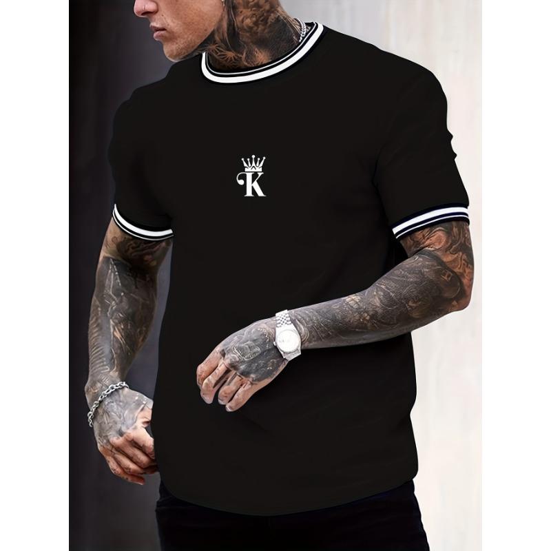 Summer European-American Men's Youth Fashion Sports Printed Loose Casual Short Sleeve T-Shirt
