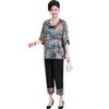 7XL Summer Plus Size Chinese Style Two-Piece Set for Middle-aged and Elderly Women