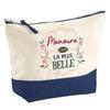 Large Makeup Bag - PLANETEE - Mamoune the Most Beautiful (blue Background) - HD Impression - Cotton - Made In France