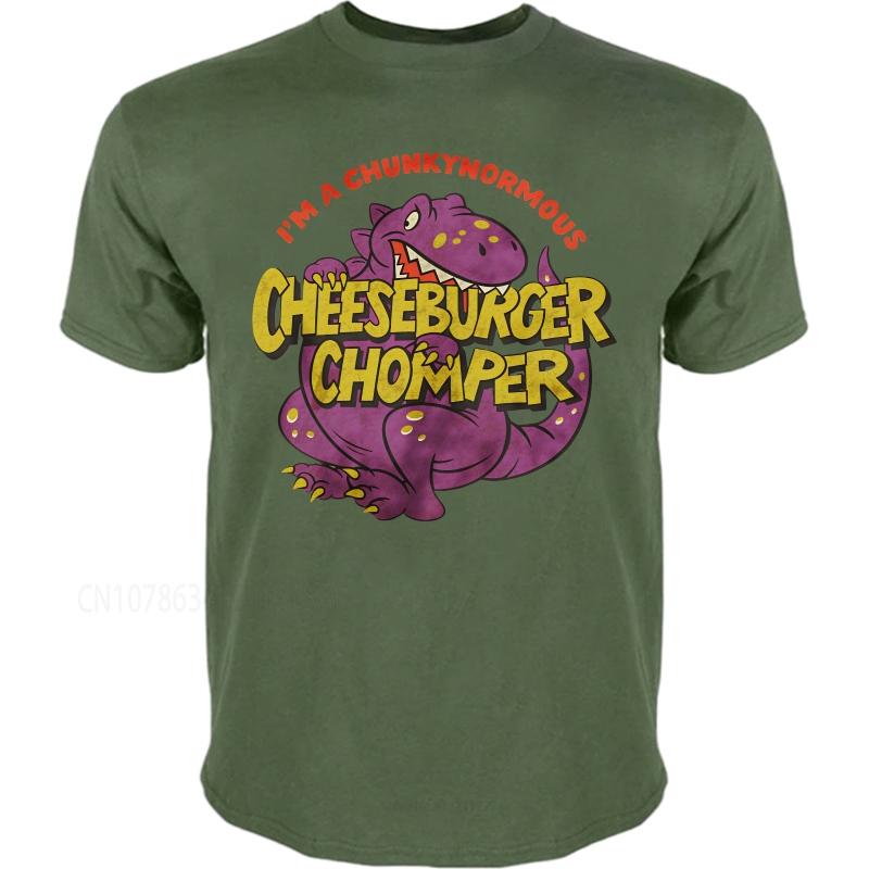 Daily Wear summer Man tshirt Im A Chunkynormous Cheeseburger Chomper Short Sleeve Soft ONeck tops summer cotton men tshirt
