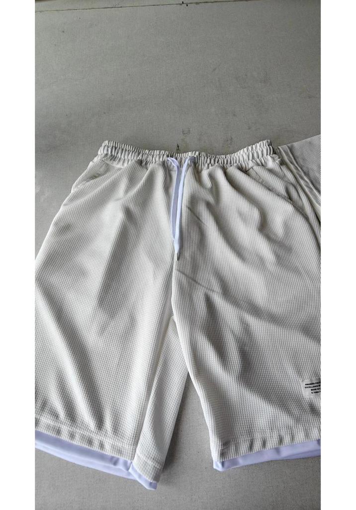 Trendy Summer Waffle T-Shirt & Shorts Set - Youthful, Handsome Sportswear