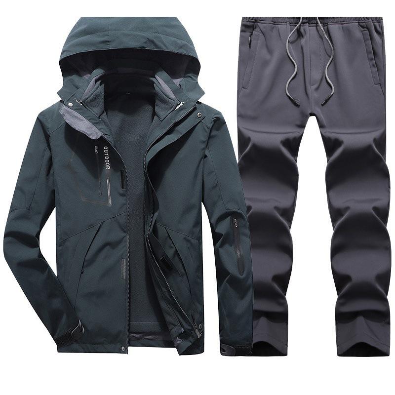 Unisex Cross-Border Hooded Windbreaker Jacket: Three-in-One Velvety Thickening for Autumn/Winter Mountaineering