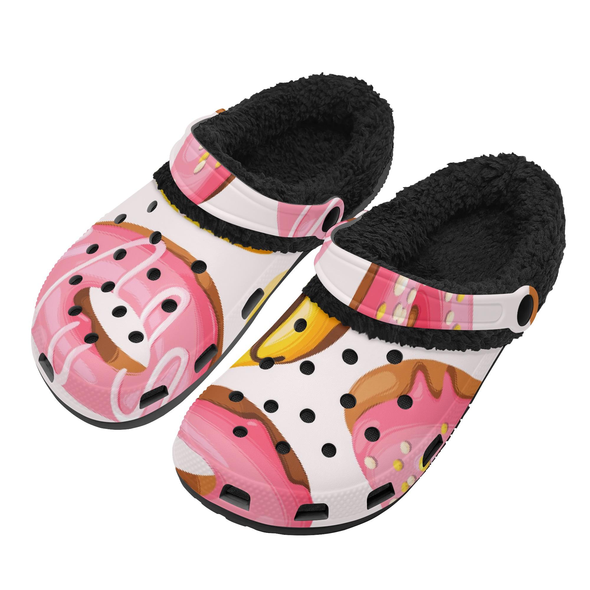 

1 Pair Unisex Black Fleece Lined Clogs Insulated Warm Slip On Shoes Featuring Durable EVA Sole, Anti Slip Texture, Suitable For Everyday Use 48 чорний