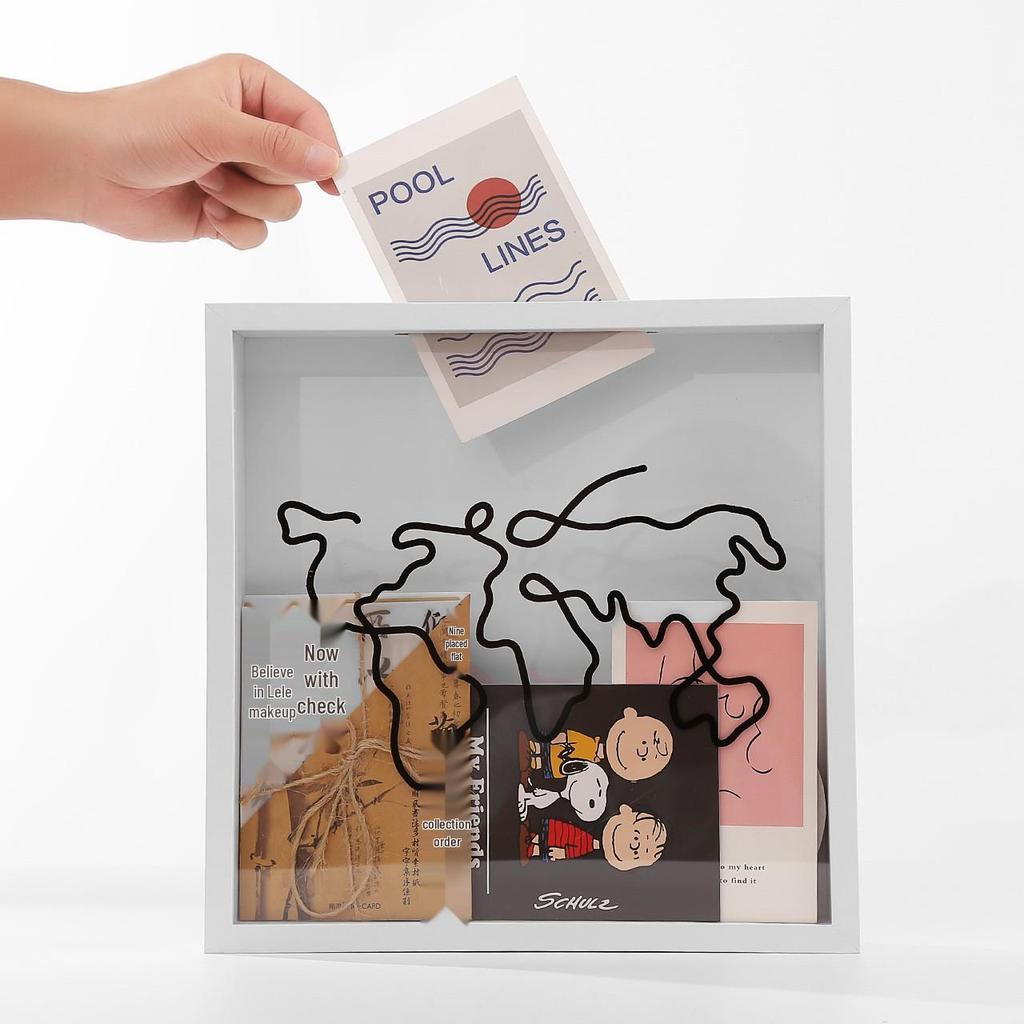 DIY Square Map Pattern Money-Saving Photo Frame Ornament