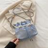 Summer new Chinese small bag shoulder crossbody pearl fashion handbag bucket bag