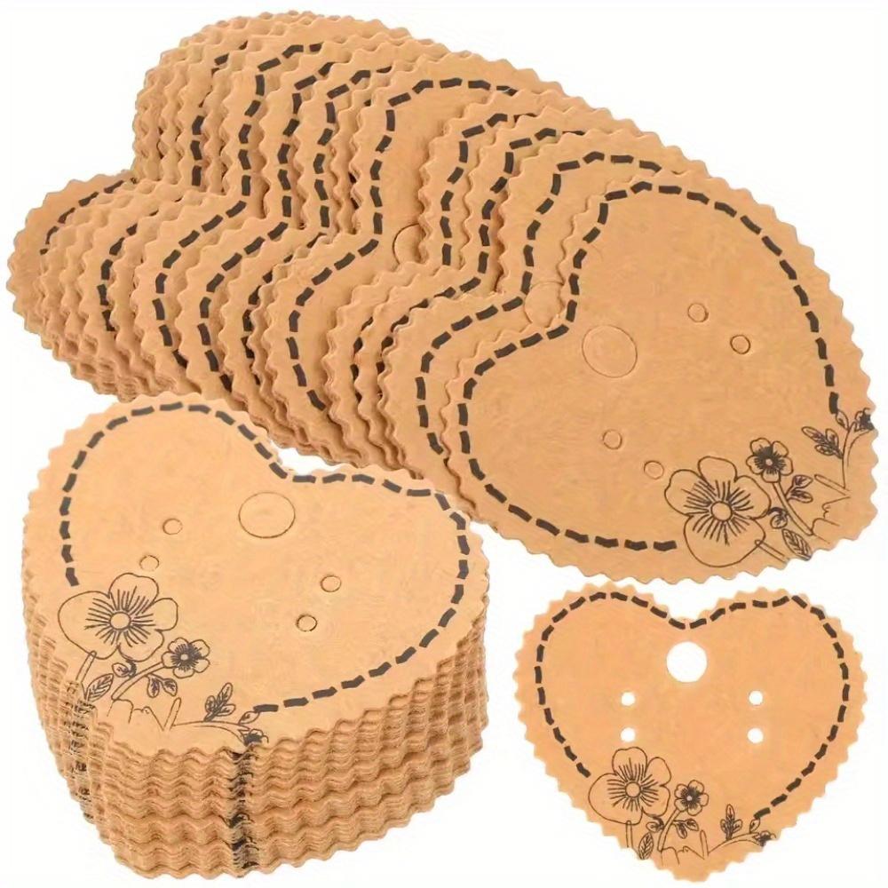 100Pcs Earring Display Cards Light Brown Jewelry Organizer Stand Paper Necklace Holder Storage Solution Packaging Box