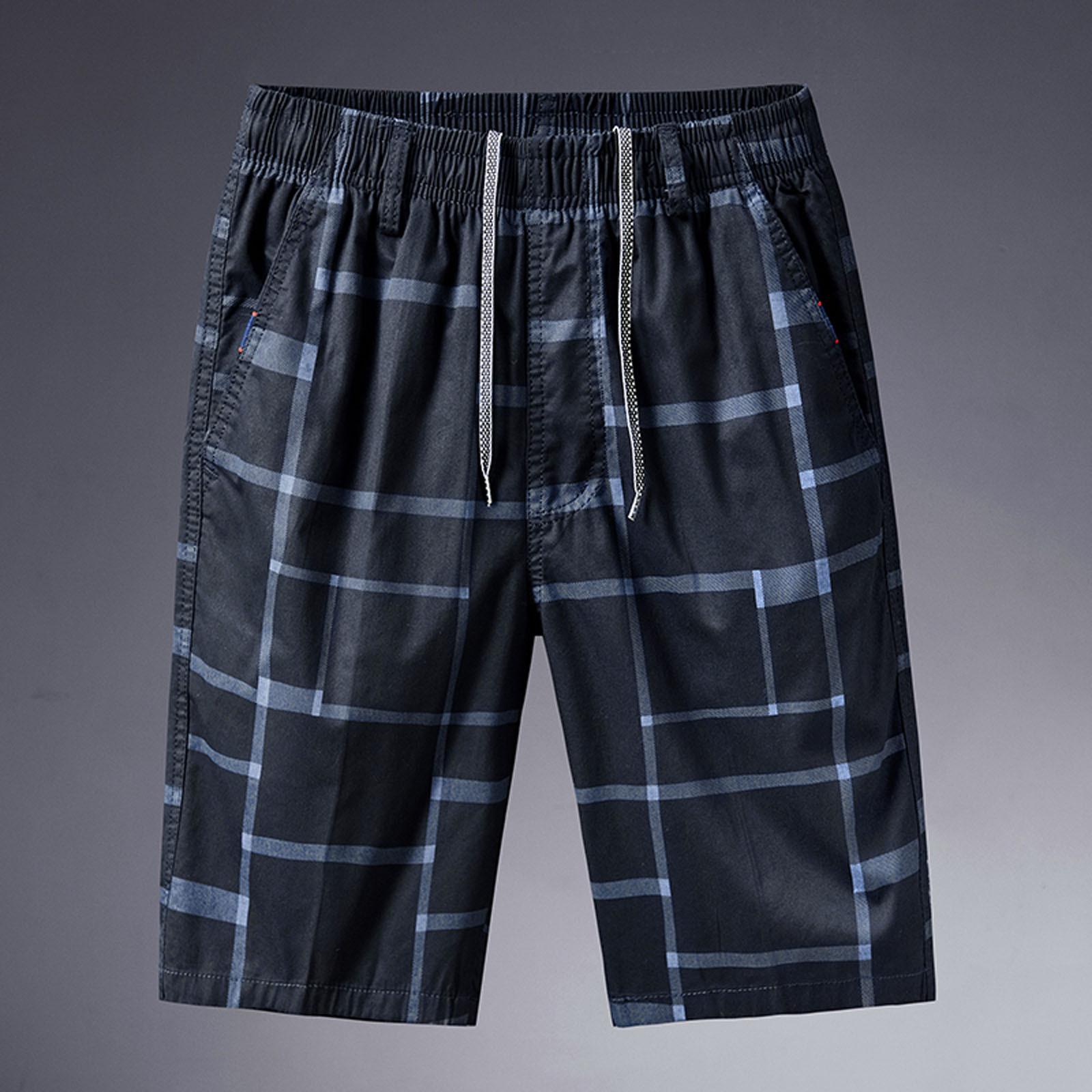 

Mens Summer Casual Fitness Bodybuilding Striped Printed Sports Shorts Pants XL Темно-синій