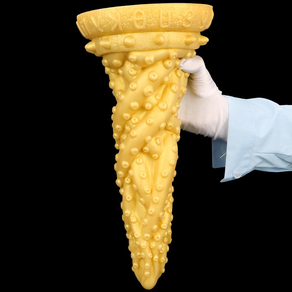 Extra Large Gold Silicone Anal Plug Dildo Anal Expander Fisting Adult Sex Toy Strap on Penis Big Dick Slave BDSM