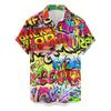 2026 Men's Summer Shirt Lapel Design Swimming Circle Gorilla Pattern Men's Large Size Shirt Fashion Loose Seaside Partywear
