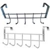Stainless Steel Over the Door Hanger Rack 5 Hooks for Small Space Organization