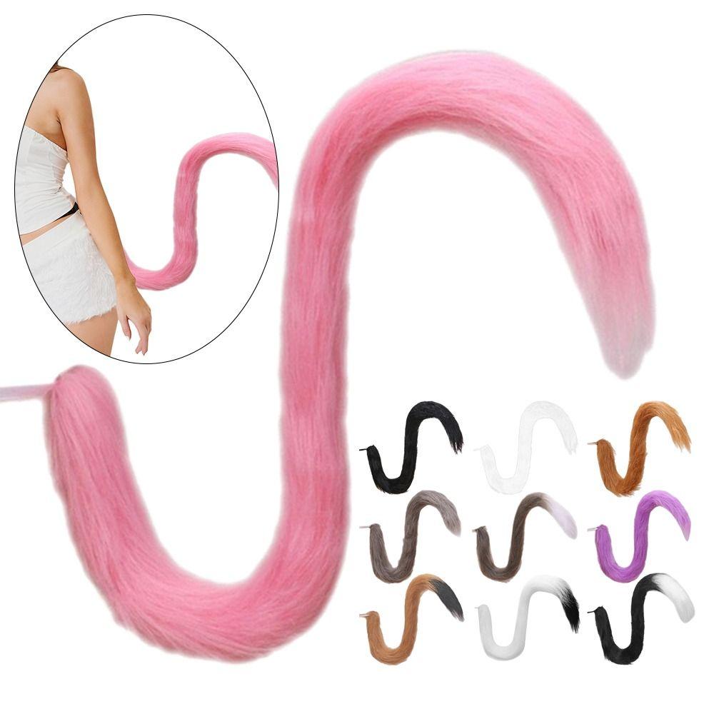 

Alluring Animal Fox Tail Anime Lolita Masquerade Tail Plush Costume Accessories Halloween Dark Grey Black