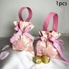 1PC Flower Printed Drawstring Candy Pouch Bag, Handle Bag Gift for Wedding Party