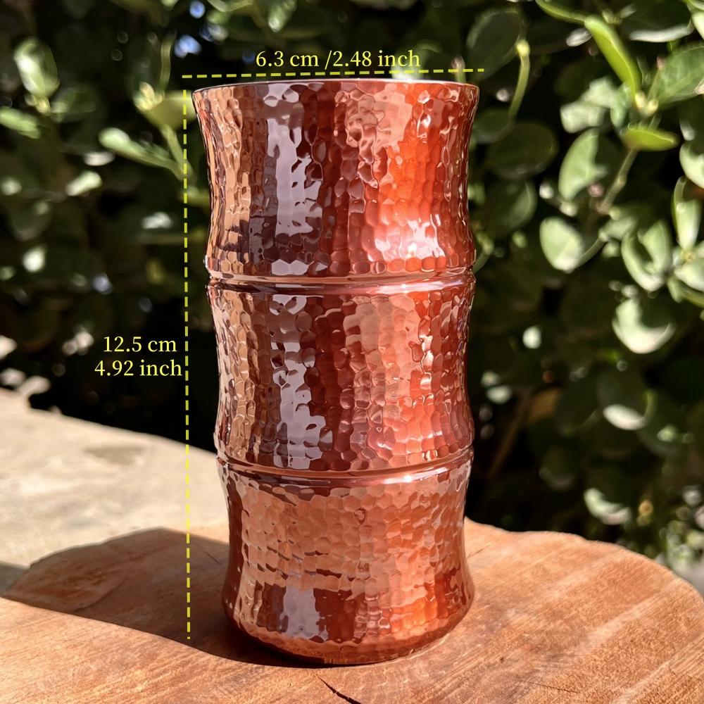 Ручная работа Чистая медь Кофейная кружка Форма бамбука Утолщенная Moscow Mule 300 мл Кружка для завтрака Moscow Посуда Столовая посуда 300ml