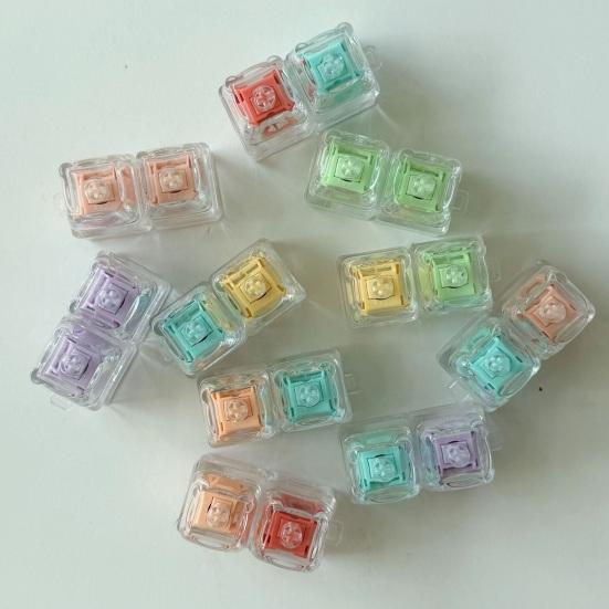 Keyboard Fidget Toy 2-in-1 Keyboard Decompression Button Finger Clicker Toy 2-Keys Fidget Keychain Work Travel Stress Relief Desk Toy