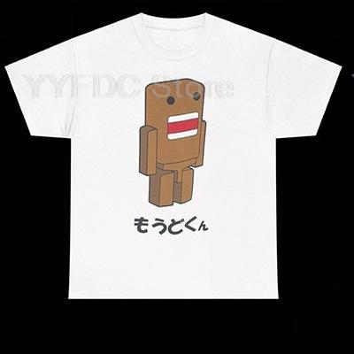 Domo T-shirt z nadrukiem kreskówkowym Damski Unisex Letnia Bawełniana Koszulka z Krótkim Rękawem Harajuku Streetwear Trend Retro Koszulka Uroczy Zabawny Wzór Top