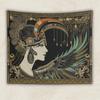 2D Flat Printed Art Deco Egyptian Goddess Tapestry Peach Skin Wall Hanging for Bedroom Living Room Aesthetic Home Decor