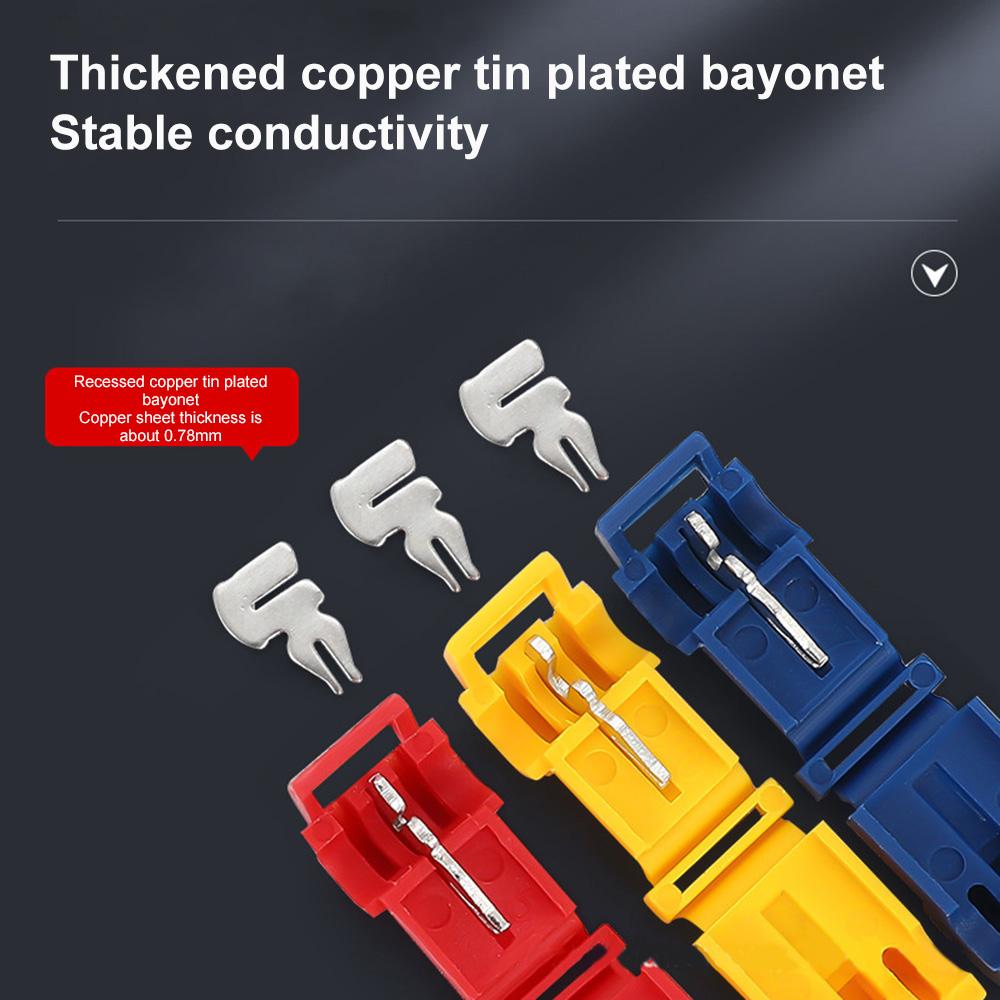 120 Pcs Main Line Branch Clamp Set T-type Break Free Clamp Combination Quick Connection Terminal