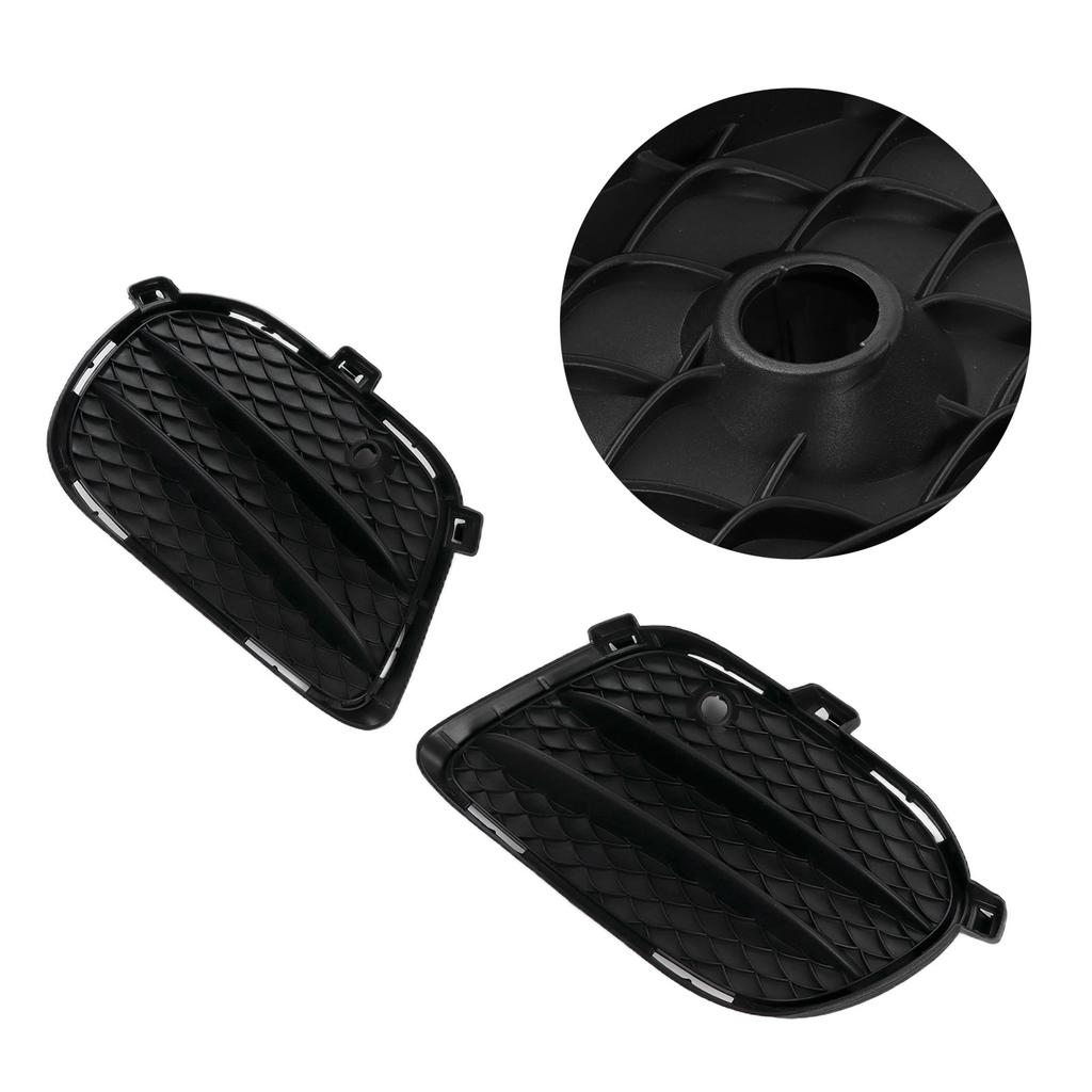 2pcs Front Fog Light Grill Cover Left Right ABS Black Replacement for Mercedes Benz GLE W166 AMG 2015‑2019