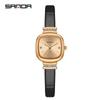 Sanda 7052 Fashion Square Diamond Watches For Women High Quality Waterproof Leather Quartz Watch Luxury Elegant Ladies Watches