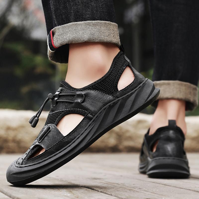 Traceway driving sandals men's summer new mesh breathable hole shoes mountaineering outdoor leisure quick-drying wading beach shoes