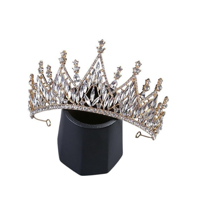 Korean Simple Silver-plated Diamond White Rhinestone Crown Independently Packaged Luxury Women's Crown Pearl Bridal Crown