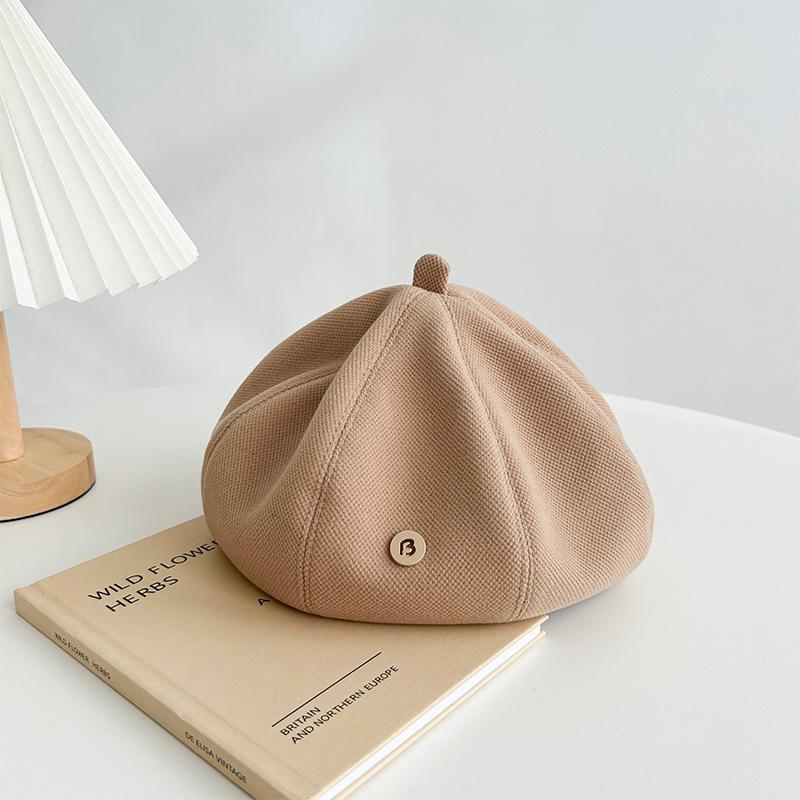 Autumn Winter Women’s Japanese Style Pumpkin Beret – Fashionable, Face-Flattering Painter Hat, Versatile for Large Head Circumference