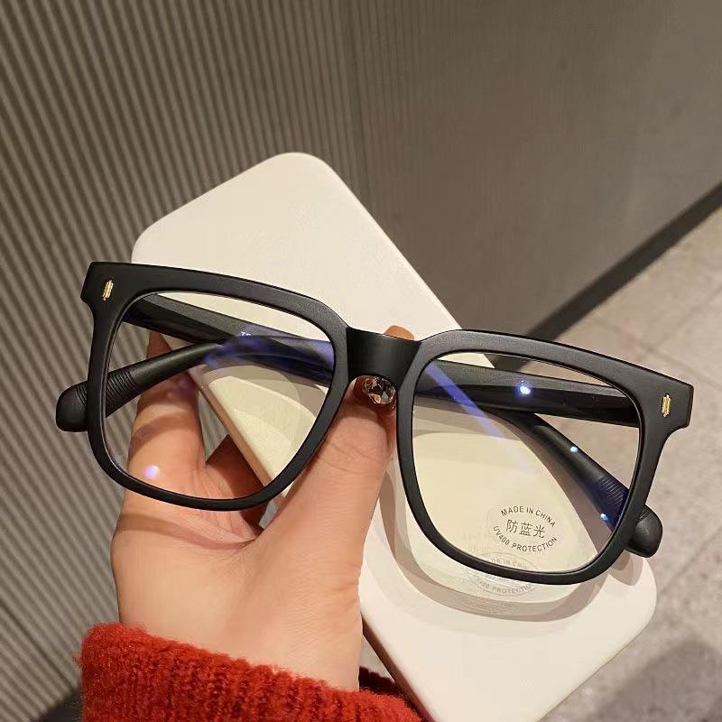 Retro Black Frame Frosted Large Frame Myopia Glasses Oversized Anti-blue Light Near Sight Eyewear Women Men Optical Eyeglasses
