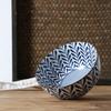 4Pcs/Set Retro Ceramic Bowl Household Rice Noodle Bowl Creative Blue and White Porcelain Soup Bowl Underglaze Tableware Set