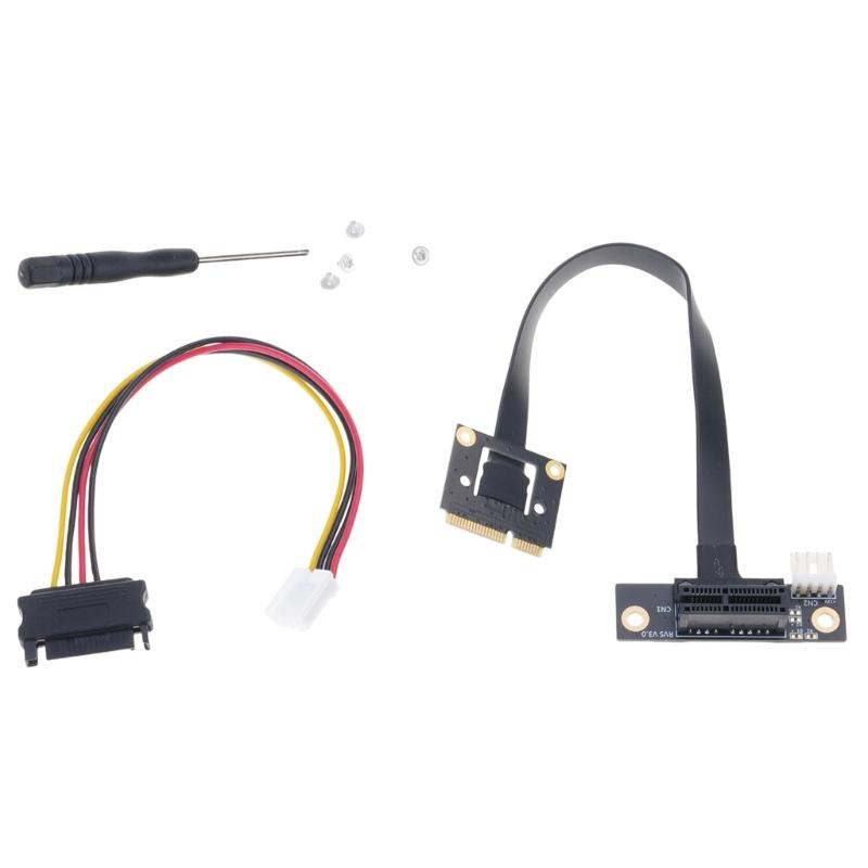 

Miniature PCIe to PCIe 1X 4X 8X 16X Extension Cable Card Ribbon Extenders Cable for PCIE Wireless Networking Card Sound Card