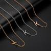 Cazador Sideways Tiny Letter Initial Necklaces A-Z Letters Necklace Stainless Steel Necklace For Women Gift Anniversary Jewelry