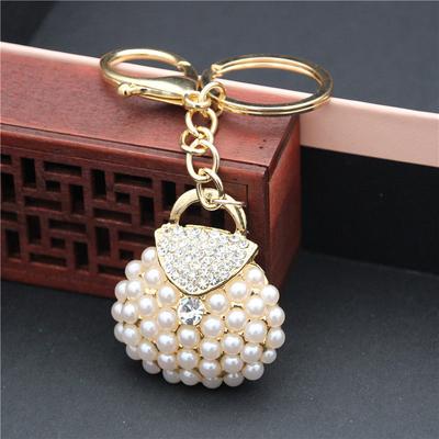 Fashion Key Chains Key Rings Metal Charm Pearl Bag Key Chain Tassel Key Ring Car Bag Keychain For Women Jewelry Accessories Gift