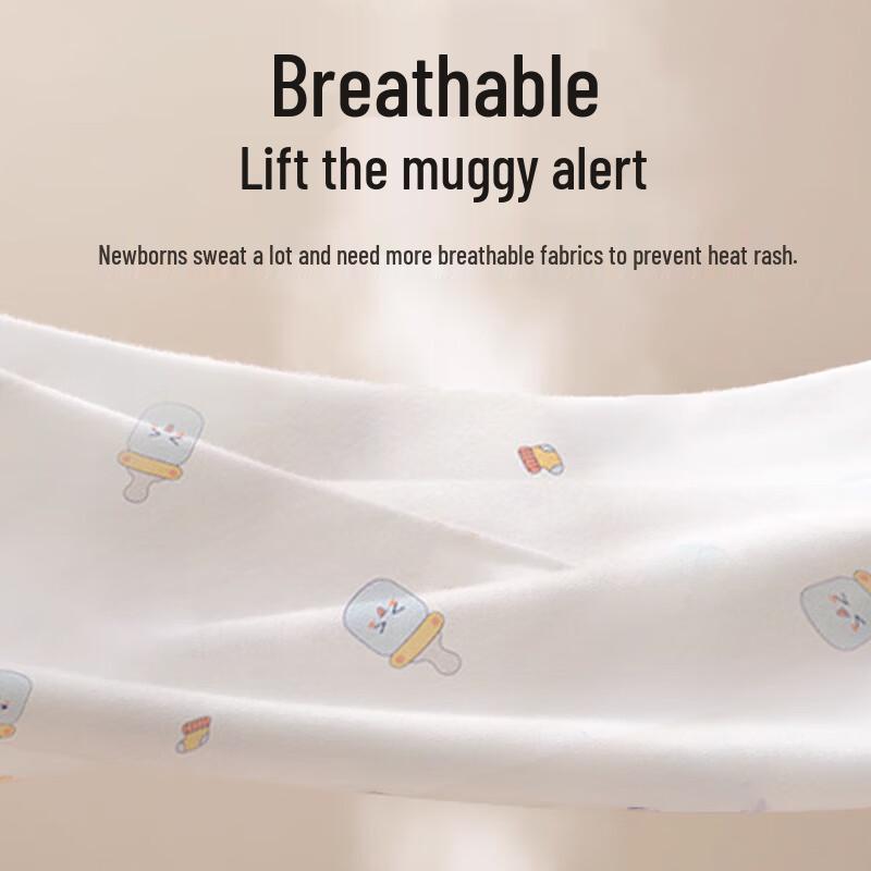 Aiboshi Newborn Pure Cotton Milk Bottle Print Wrap Top