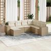 VidaXL Garden Lounge Set with Cushions 7 Pcs, Patio Sofas, Patio Furniture Set, Outdoor Furniture, Beige 3222897