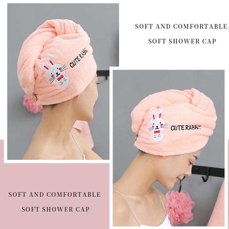 Magic Shower Hat Made of Microfiber, Double-layer Embroidery Towel, Bath Caps, A Hat for Dry Hair, A Quick -drying Soft Hat for A Lady, A Turban