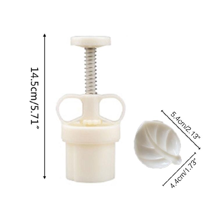 50g Plastic Material Mooncake Molds Leaf Shaped Mooncake Stamps DIY Baking Tools