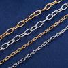 5/8,5mm Schickes Glitzer Edelstahl Halsketten Gliederkette Oval geschnitten Halskette für Damen Herren Minimalistisch Goldfarbe Choker Metall Schmuck