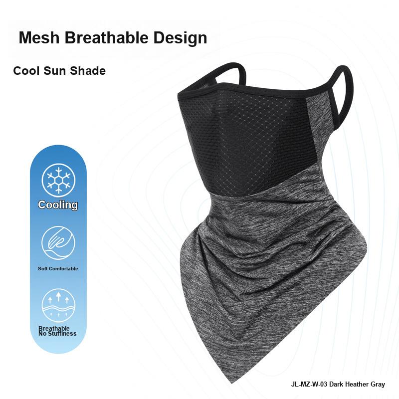 Cycling Sun Protection Face Mask Unisex Ice Silk Windproof Neck Face Cover Triangular Scarf for Outdoor Sports Motorcycle Riding