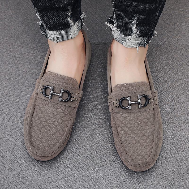 

Doudou shoes men s new summer matte anti-velvet leather lazy one-pedal men s small leather shoes loafer driving shoes men 39
