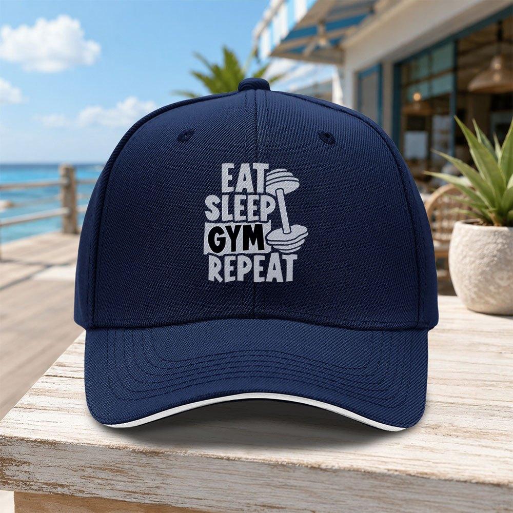 Unisex Dumbbell Sandwich Baseball Cap  Street Fashion Outdoor Sports Duckbill Hat for Fitness  Trendy Gifts