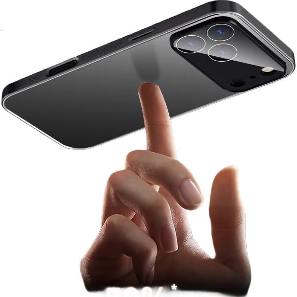 Hongzhuo Metal Backplate Cooling Case for iPhone 16 Pro, Full Coverage Shockproof Matte Soft Edge Hard Shell, Graphite Black