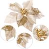 24pcs Artificial Flowers Decoration Gold Flowers Christmas Tree Ornaments Christmas Tree Wreaths Garland Decor For New Year