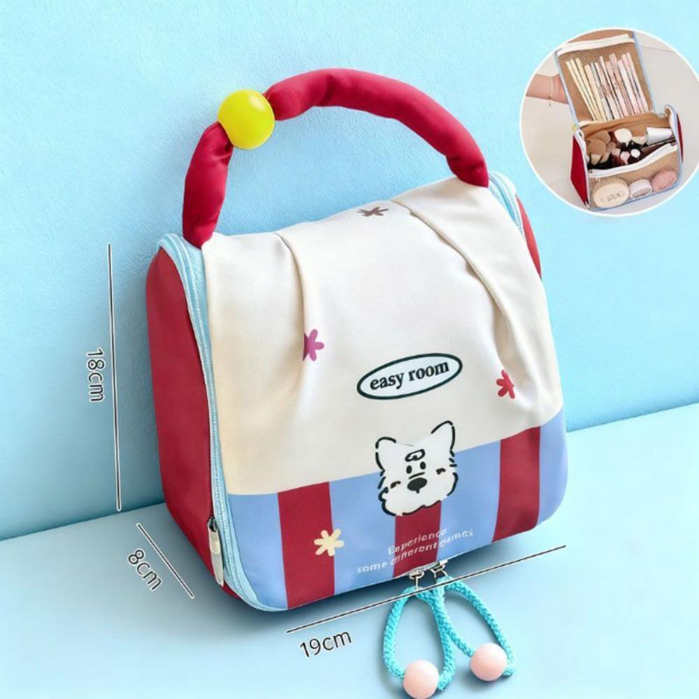 

portable Cartoon Dog Makeup Bag Large Capacity Multifunctional mommy bag hand-held storage bag carrying bottles красный