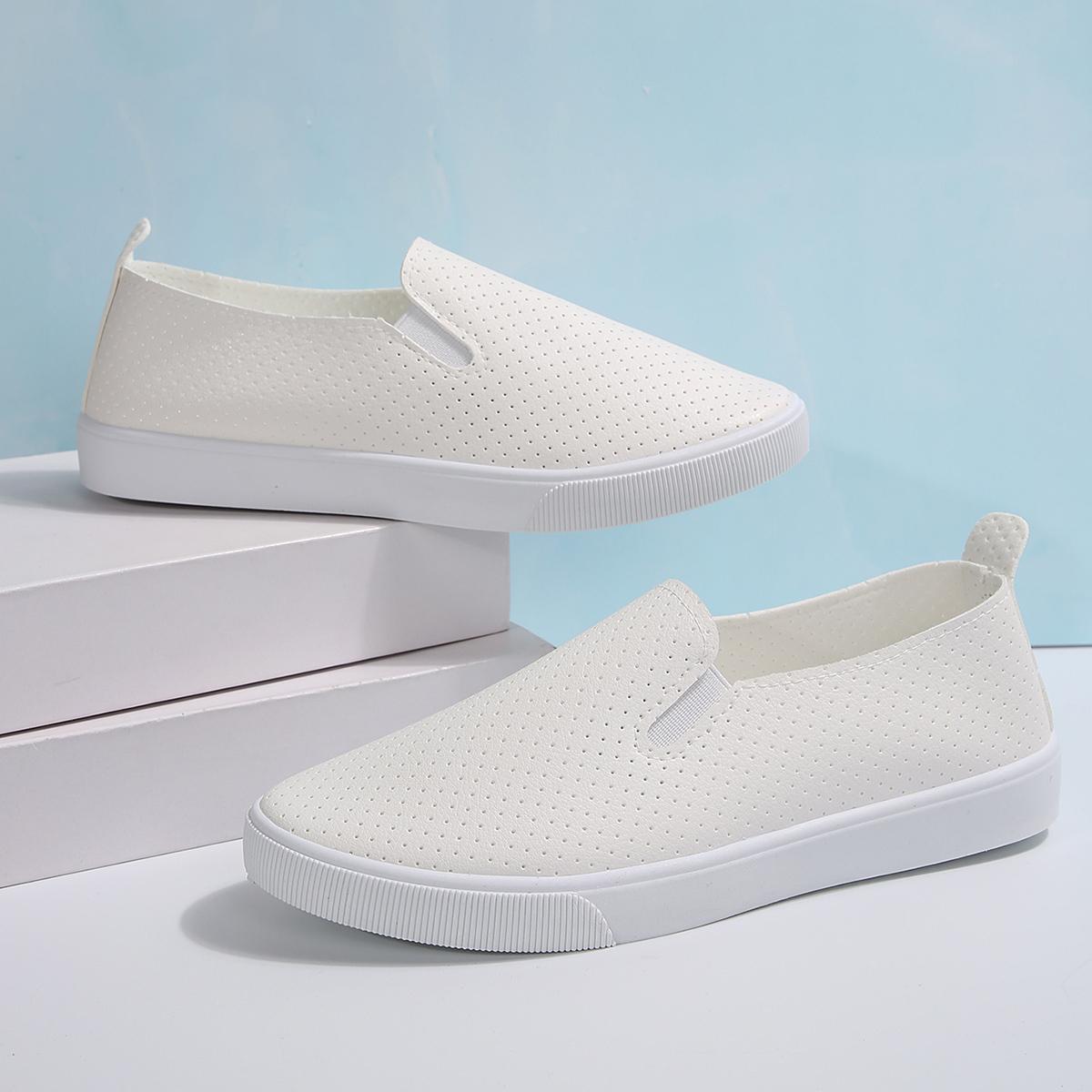 

Женские туфли на плоской подошве 2024 года, новые летние лоферы, дышащая нескользящая повседневная обувь, кроссовки на плоской подошве больших размеров для женщин, Zapatos De Mujer 42 белый