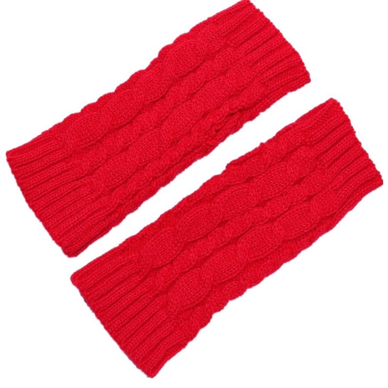 Comfortable Winter Arm Sleeves Fingerless Gloves Soft Acrylic Fibre Cable Knit Gloves For Outdoor Daily Use And Sport