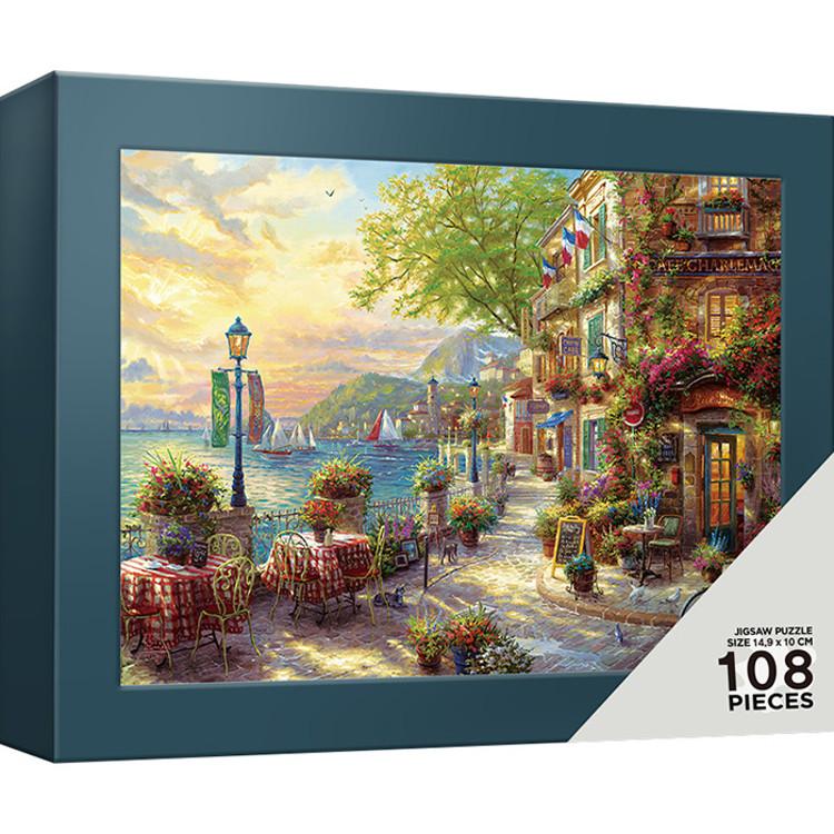 108-piece Jigsaw Puzzle - Riviera Flower Street (mini) (case Frame), Popular Korean Puzzle
