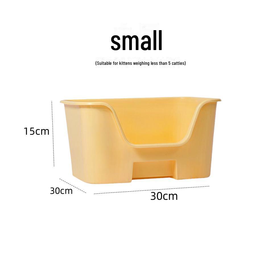 Extra-Large Splash-Proof Open Cat Litter Box for Kittens and Fat Cats