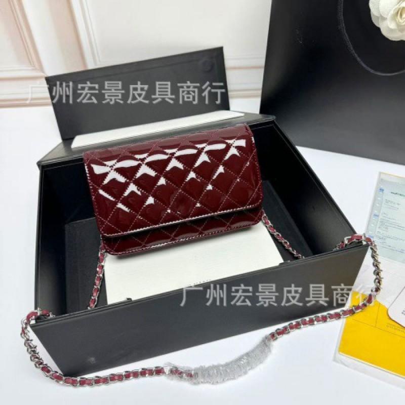 Stil WOC Fortune Tasche Leichter Luxus CF Litschi Muster Einzel-Schulter Umgehängte Kette Rautenförmig Damen