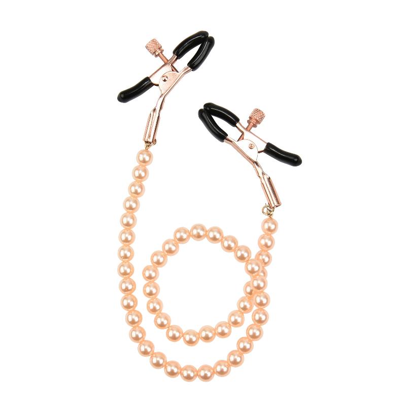 dailyAdjustable Nipple Clamps Metal Nipple Clamps Breast Bondage With Chain Pearl Woman Couple Game Play Female Sex Toy