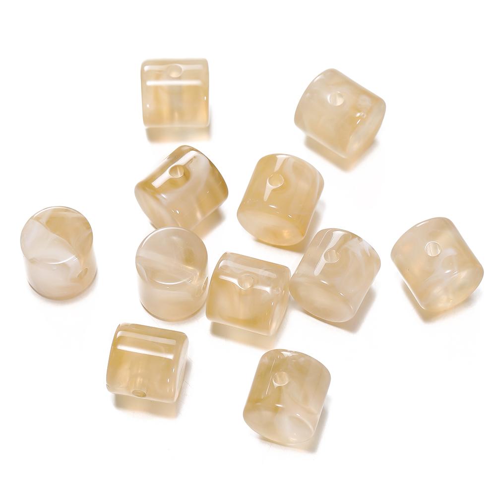 

10pcs 11.5x12mm Cylindrical Beads Acrylic Imitation Stone Loose Spacer Bead for DIY Bracelet Necklace Jewelry Making Supplies