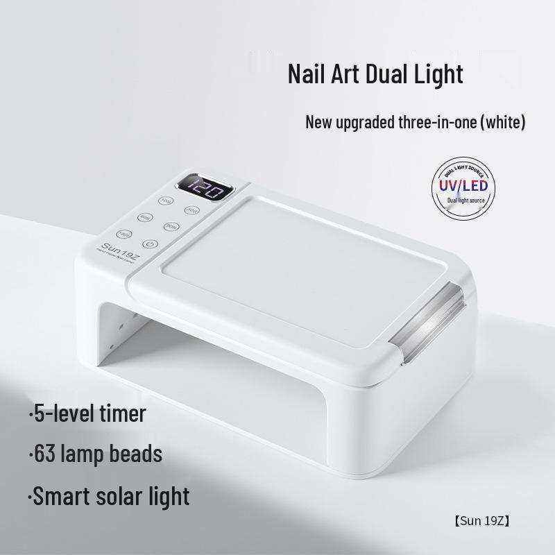 

3-in-1 High Power Nail UV/LED Lamp: Fast Drying, No Black Hands, Hand Rest, Sticker Tips, Baking Tools